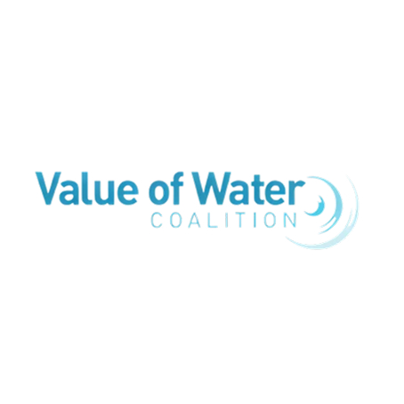 Value of Water Coalition logo with blue text and a circular water ripple design.